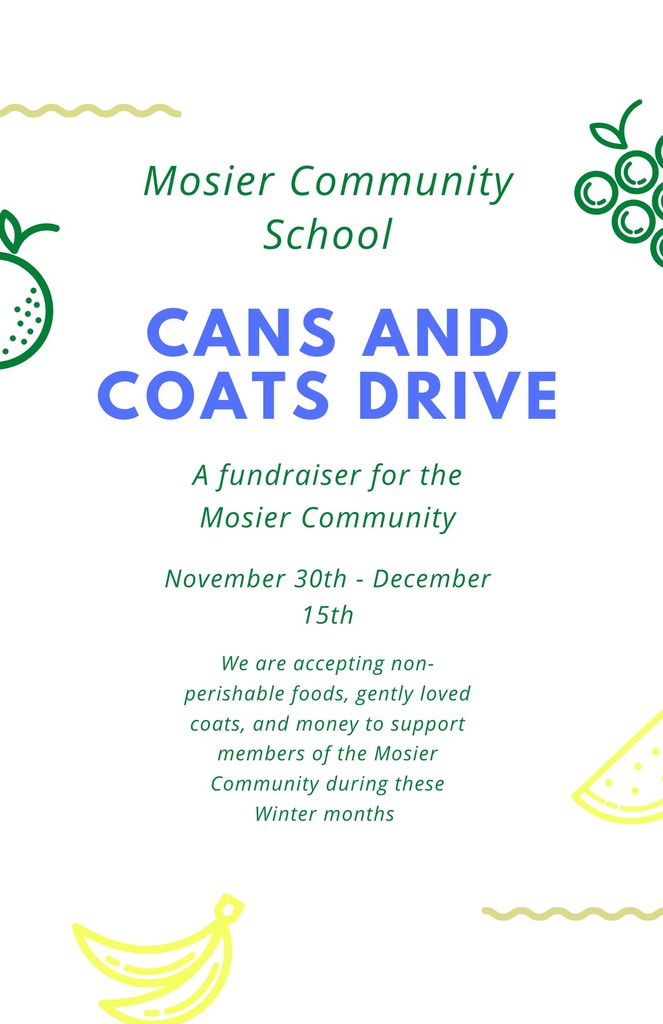 Mosier cans and coats drive flyer